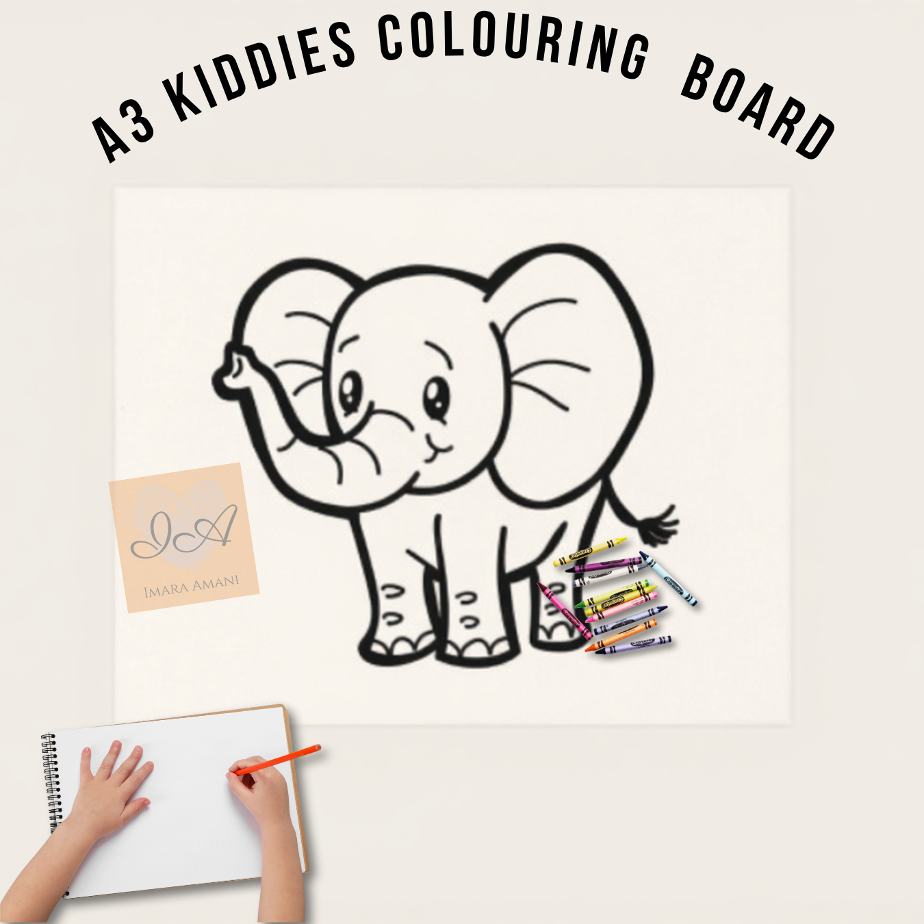 Reusable A3 Colouring Boards for Kiddies (Wildlife Series)
