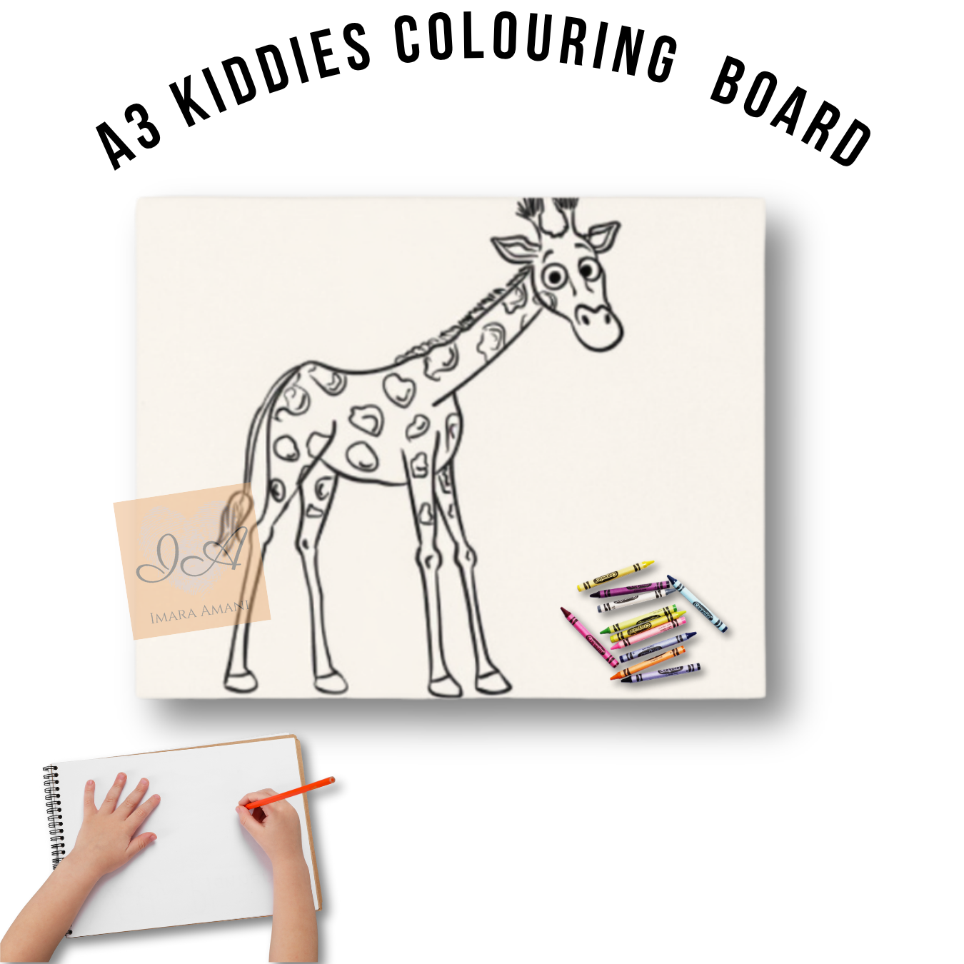 Reusable A3 Colouring Boards for Kiddies (Wildlife Series)