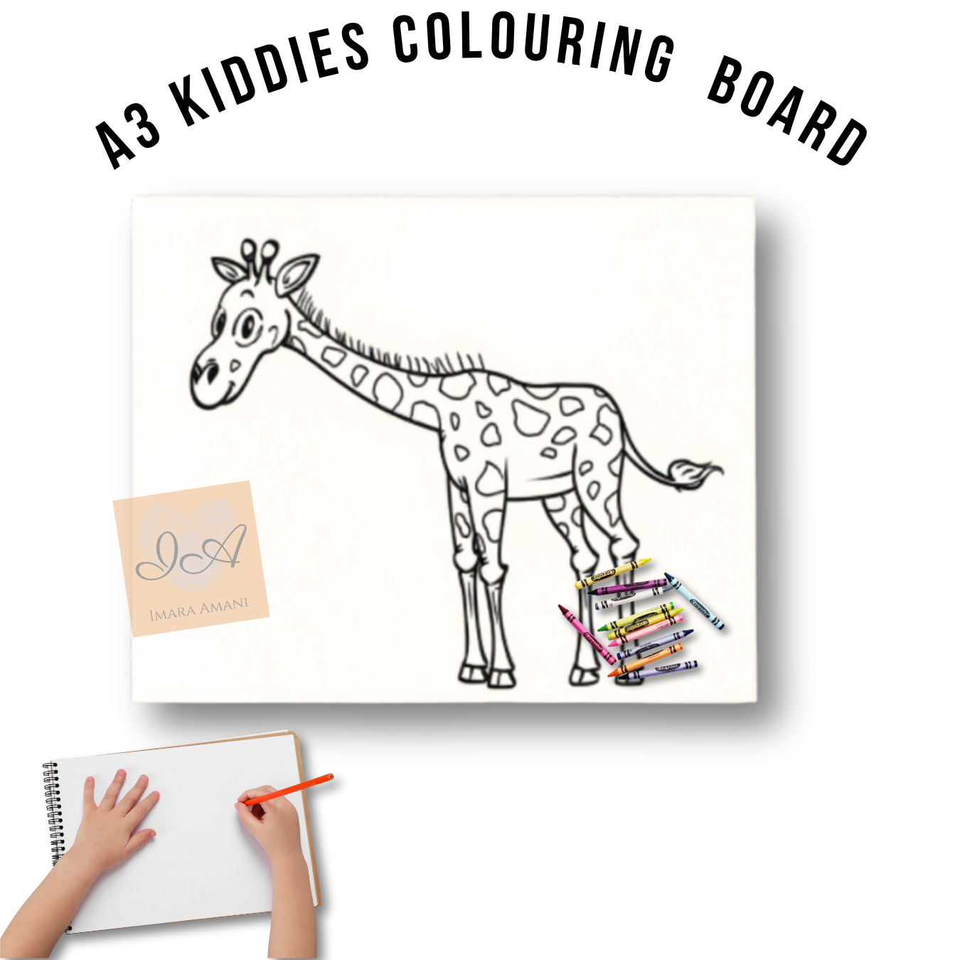 Reusable A3 Colouring Boards for Kiddies (Wildlife Series)