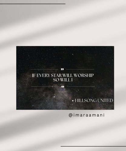 If Every Star Will Worship So Will I Hillsong (Poster Only)