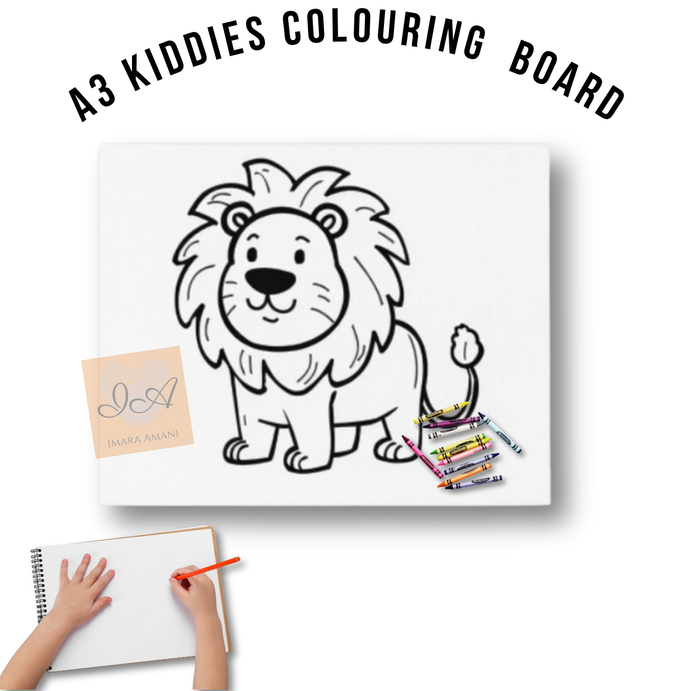 Reusable A3 Colouring Boards for Kiddies (Wildlife Series)