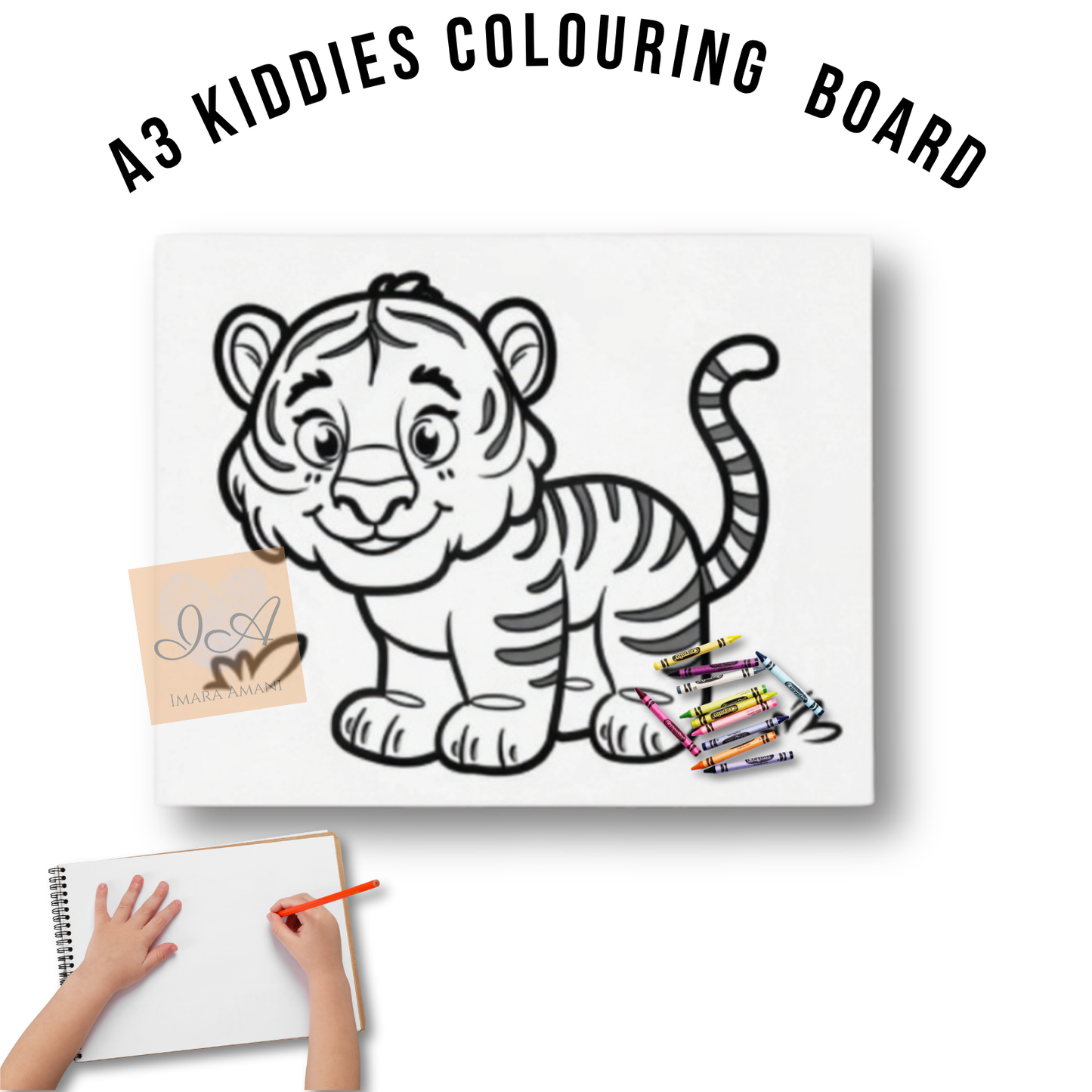 Reusable A3 Colouring Boards for Kiddies (Wildlife Series)