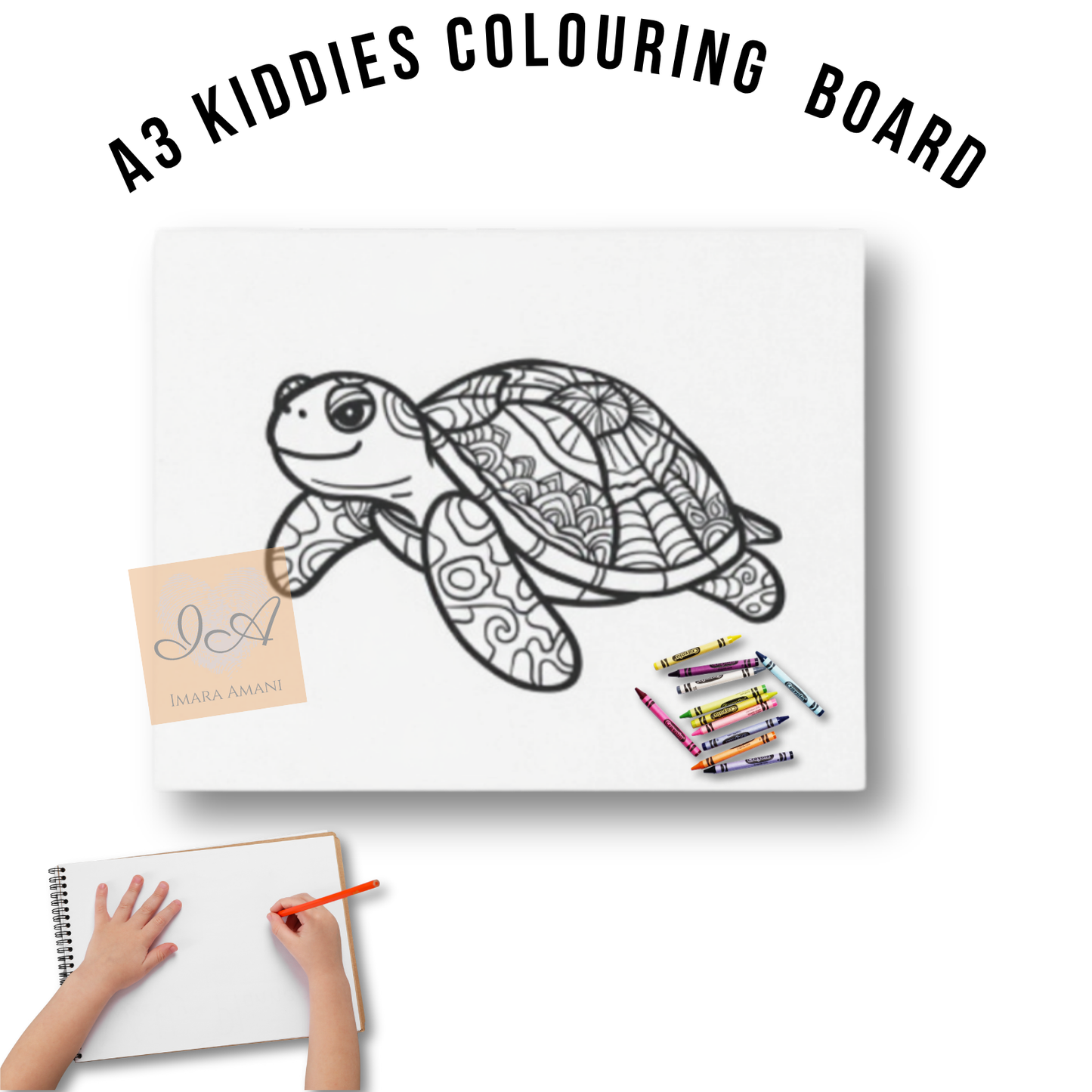Reusable A3 Colouring Boards for Kiddies (Wildlife Series)